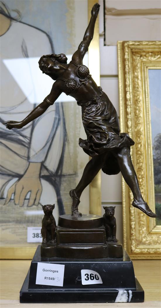 After Chiparus. A modern bronze figure of a dancer